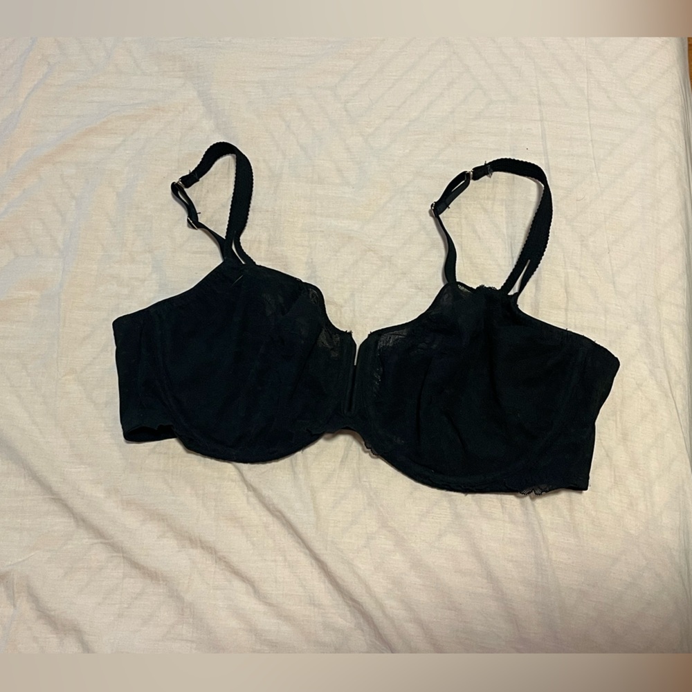 Black Lace Mesh Underwire Bra